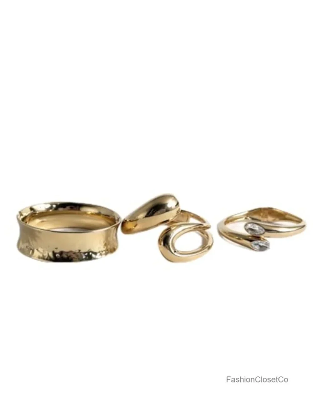 Chunky Bangle Bracelet Set of 3 – Sculptural Statement Cuff Stack Modern